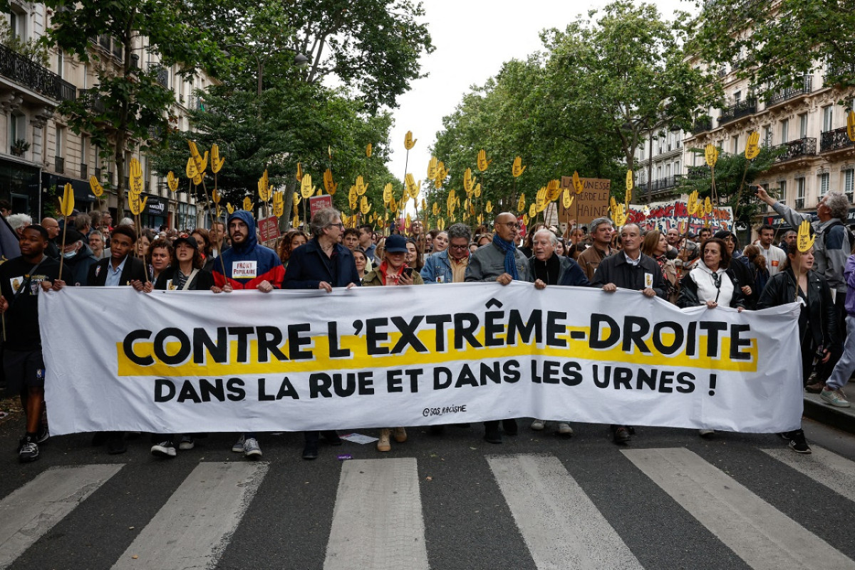 Manifestaciones en Francia contra la extrema derecha. Foto: Reuters.