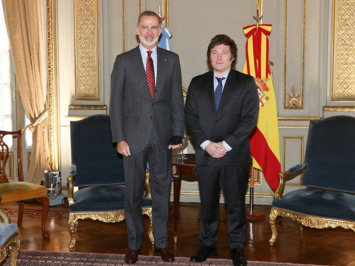 Javier Milei y Rey Felipe VI. Foto: EFE