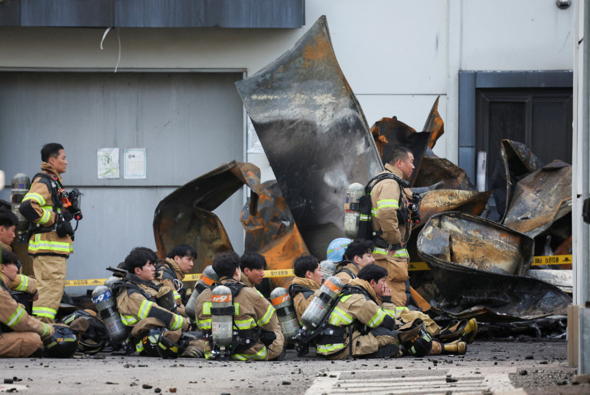 Incendio en una fábrica en Corea del Sur. Foto: Reuters.