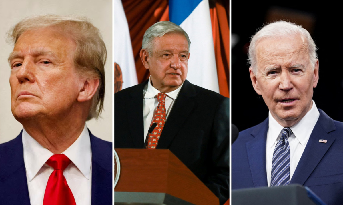 Trump, López Obrador y Biden. Fotos: Reuters