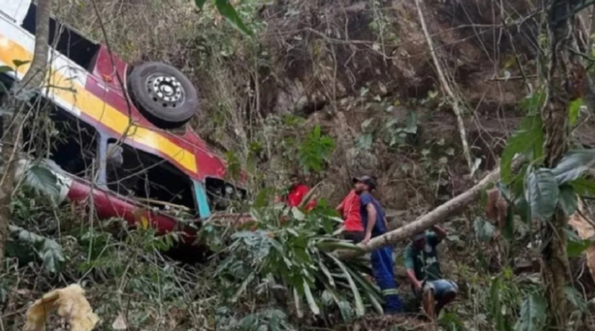 Accidente fatal de un micro en Brasil. Foto: Captura de video.