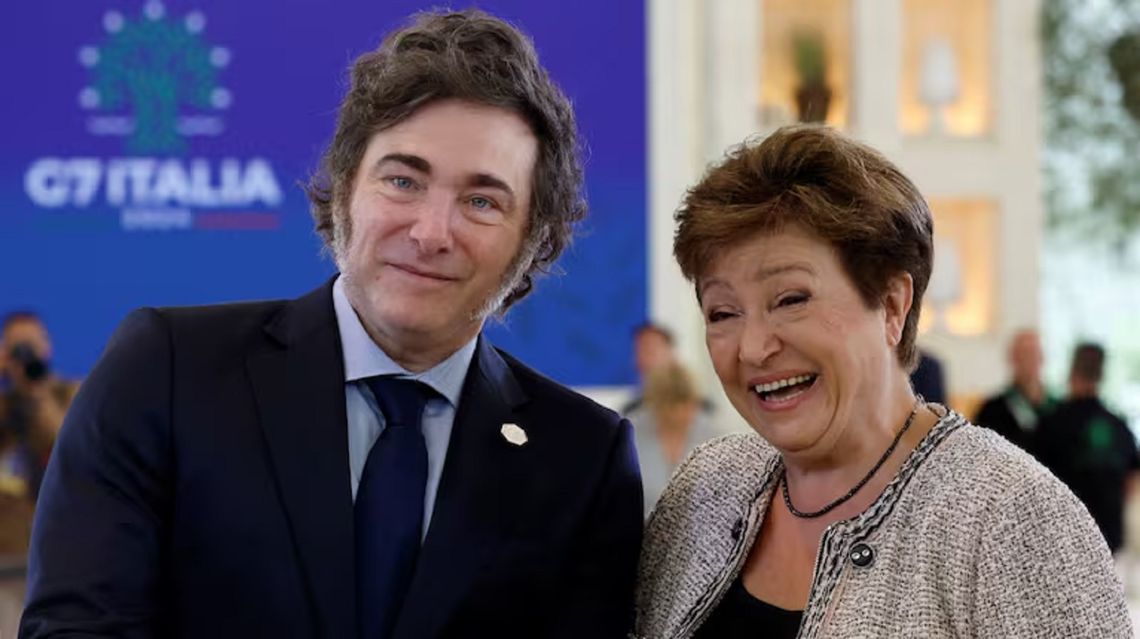 Javier Milei y Kristalina Georgieva