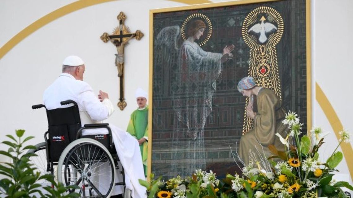 Trieste -El Papa Francisco dirigió la oración mariana del Ángelus