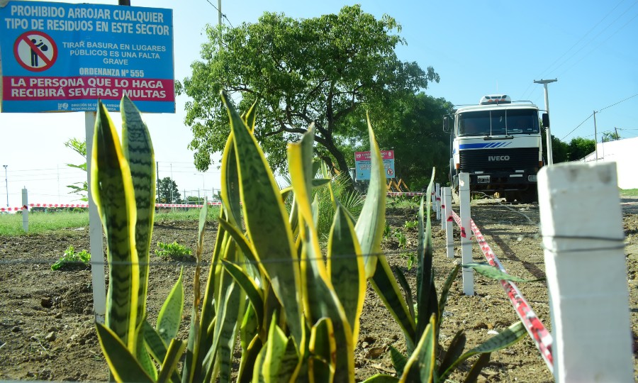 Trabajan en un sector de la avenida De Los Constituyentes para parquizar su  plazoleta y erradicar un microbasural - Diario La Mañana